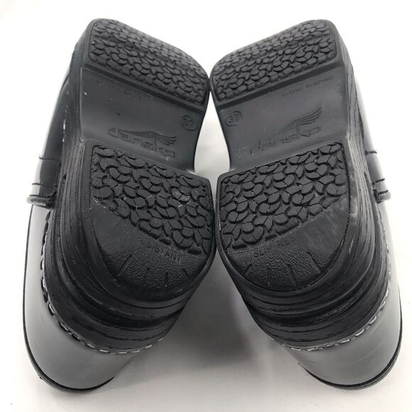 Dansko XP Black Patent Leather Slip On Support Work Professional Clogs - Picture 9 of 13